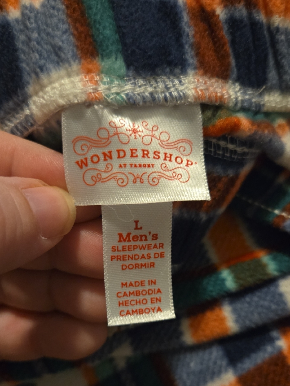 Wondershop Plaid Flannel Lounge Pants in Navy, Orange, Teal